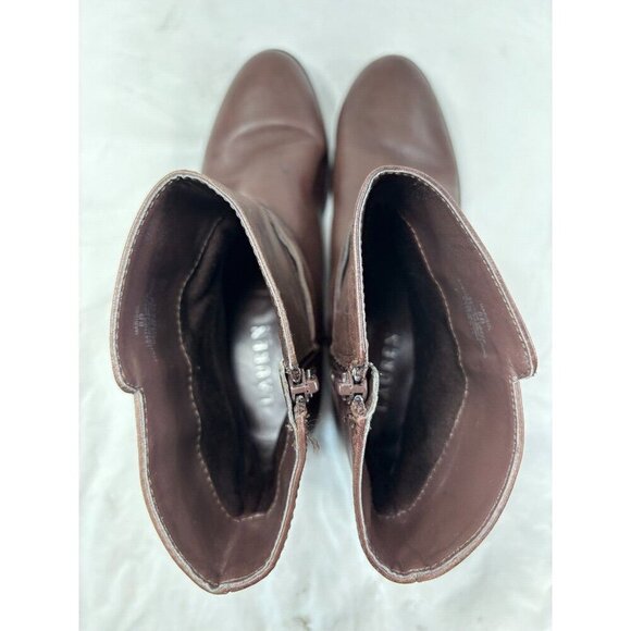Lauren Ralph Lauren Marisol Brown Leather Ankle Zip Boots Women's Sz 8B - Picture 12 of 14